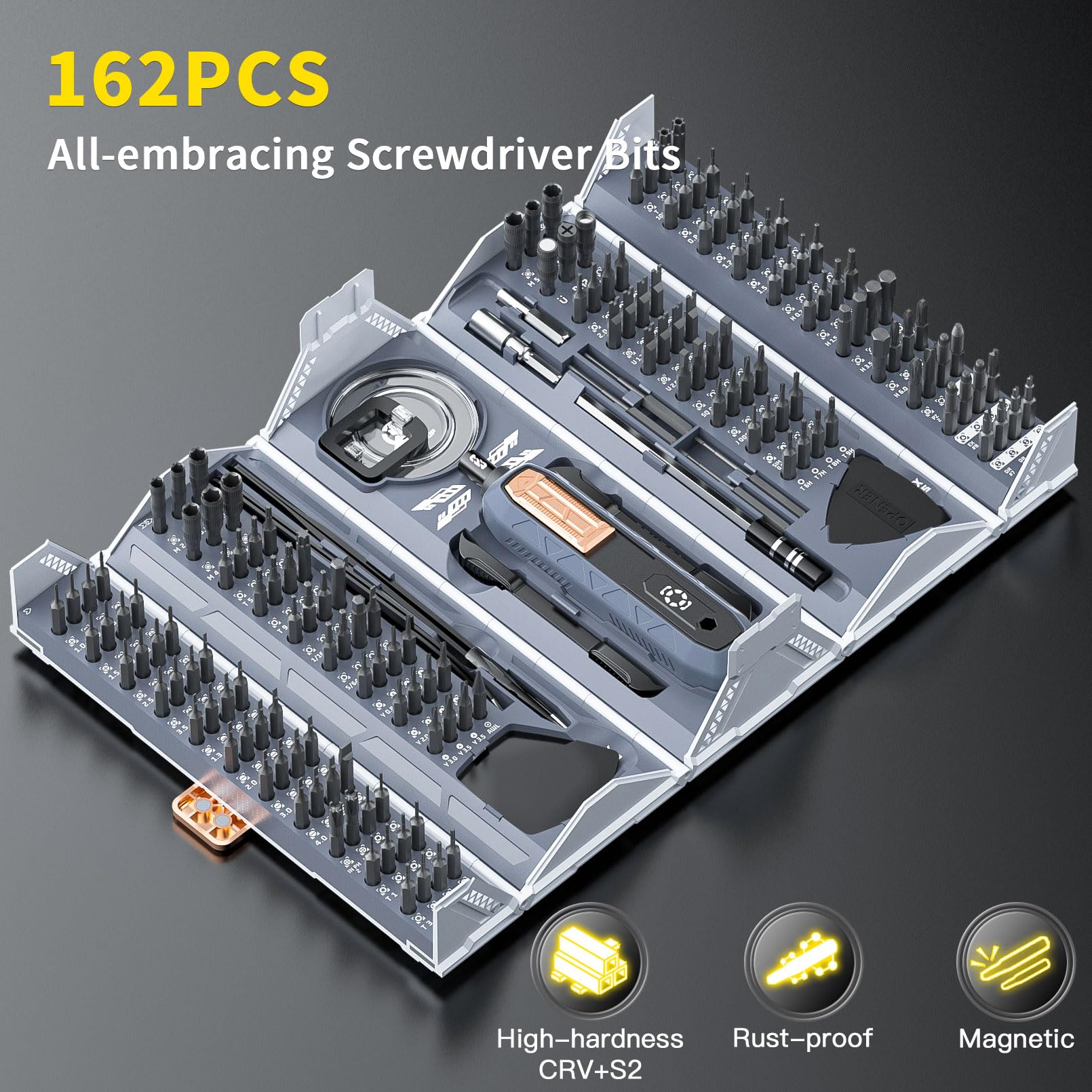 180-in-1 Precision Screwdriver Set – Magnetic & Foldable Case Design for All-in-One Home Repairs