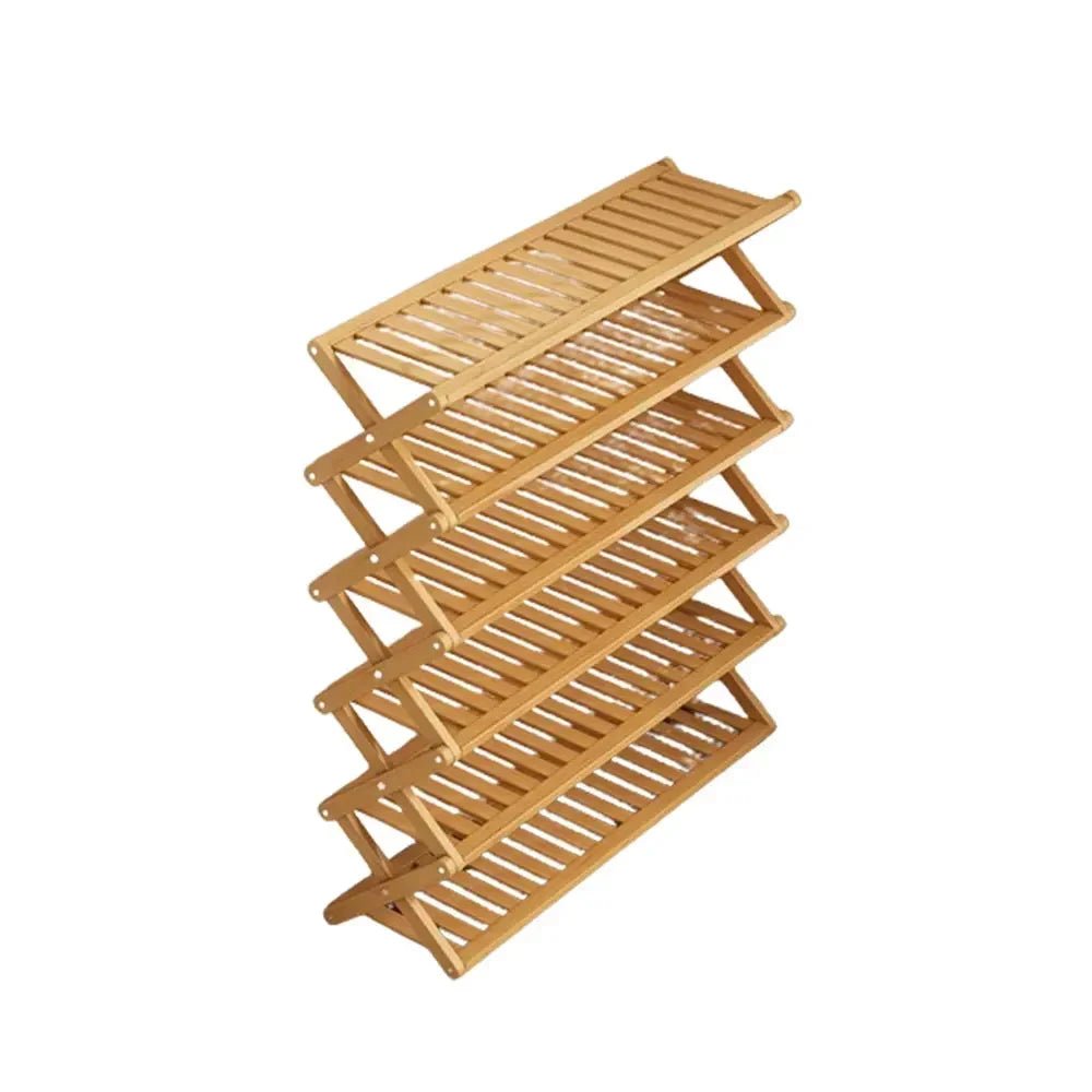 4-Tier Folding Bamboo Shoe Rack