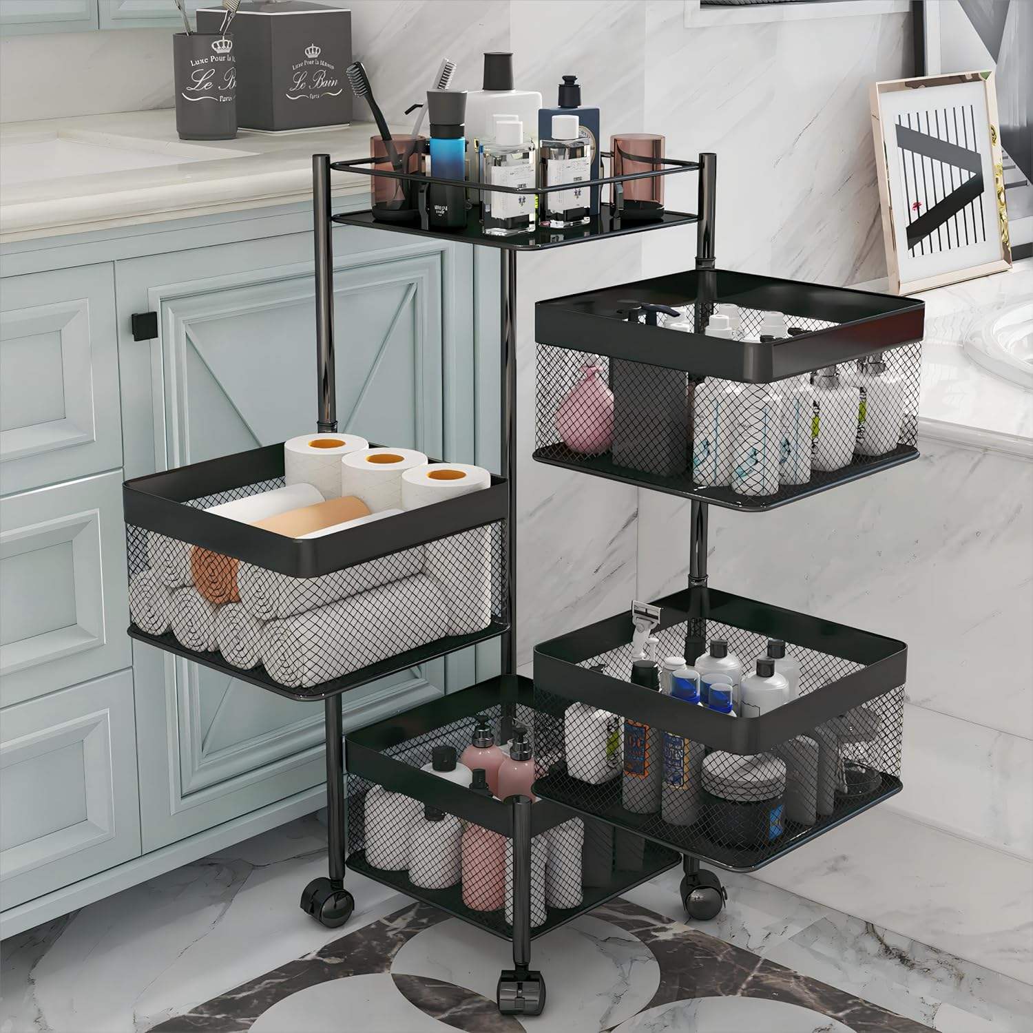 Multilayer Rotating Basket Rack