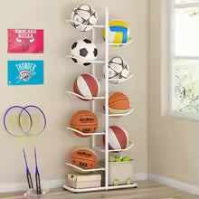 Multi-Layer Sports Equipment Storage Rack – Basketball, Toys, Rackets & Household Organizer