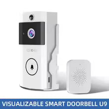 U9 Wireless Video Doorbell Video Intercom Surveillance Camera With Solar Rain Cover Long Standby Security Protection Cat Eye