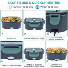 Portable Leakproof Electric Lunch Box – 1.5L Food Warmer for Car & Home (60W)
